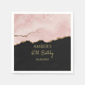 Errötender Champagner Gold Glitter Abstrakte Wasse Serviette (Vorderseite)