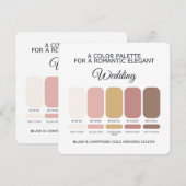 Errötender Champagner Gold Hochzeit Farbpalette Ka Einladung (Vorne/Hinten)