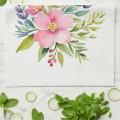 Errötender Garten-Aquarell-Blumenstrauß Geschirrtuch (Gefaltet)