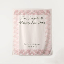 Errötender Garten Florales Minimales Hochzeits-Fot Wandteppich