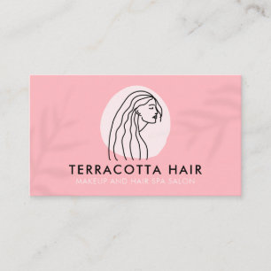 Errötender Rosa Haar-Stylist Schönheitssalon Minim Visitenkarte