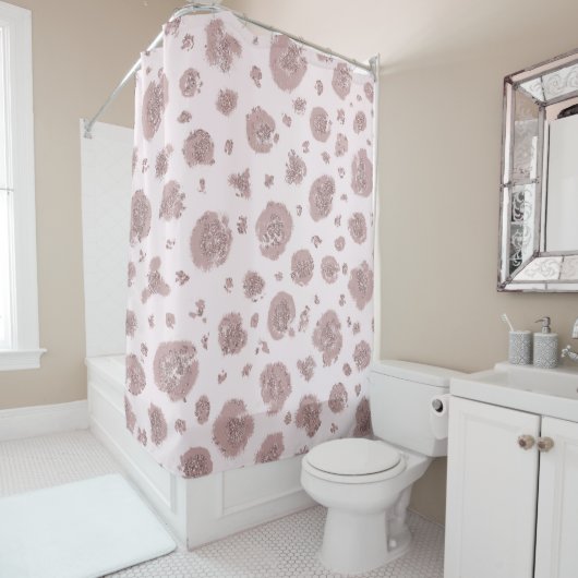 Errötender Rosa Leopard Gepard Druck Muster Dusche Duschvorhang (Beispiel)