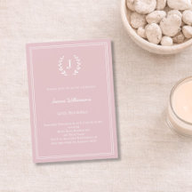 Errötender rosa Monogramm-Kranz minimalistischer G