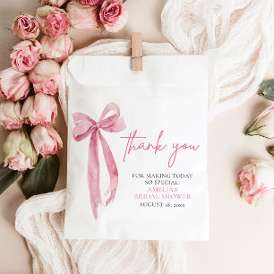 Errötender Rosa Schleife Sie heiratet Brautparty Geschenktütchen