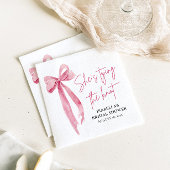 Errötender Rosa Schleife Sie heiratet Brautparty Serviette