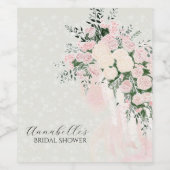 Errötender Rosen-Wisterien-Strauß Weinetikett (Einzelnes Label)