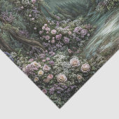 Errötender Rosenbogenweg Nebeliger Waldpfad Seidenpapier (Ausschnitt)