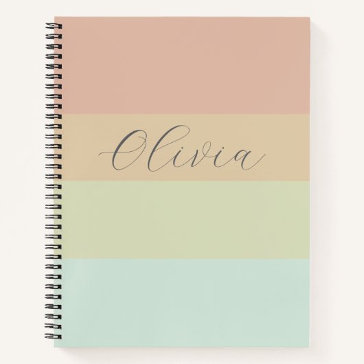 Errötender Salbei-Gradient Olivia Name Notizbuch (Vorderseite)