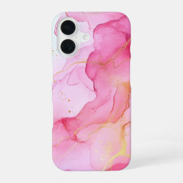 Errötender Schimmer Luxus Rosa Aquarell Gold iPhone 16 Hülle