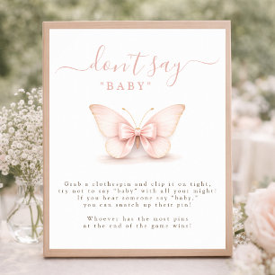 Errötender Schmetterling Coquette Schleife Baby Sh Poster