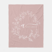 Errötender Staubiger Rosa Moderner Skript Mädchenh Fleecedecke (Vorderseite)