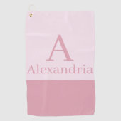 Errötender Staubiger Rosa Monogramm Anfangsbuchsta Golfhandtuch (Vorderseite)