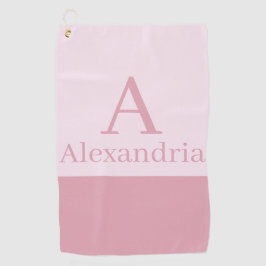 Errötender Staubiger Rosa Monogramm Anfangsbuchsta Golfhandtuch