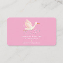 Errötender Storch RSVP Babyparty-Karte