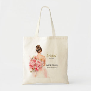 Errötendes Aquarell-Hochzeitskleid Brautparty Tragetasche
