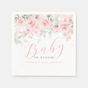 Errötendes Baby in voller Blüte Baby Shower Serviette
