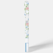 Errötendes Blau Wasserfarbe Florales Monogramm Case-Mate iPhone Hülle (Rückseite / Links)