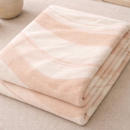 Errötendes Elfenbein-Rippen-Fleece-Decke Fleecedecke