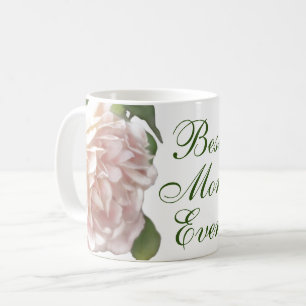 Errötendes Elfenbein rosa Pfirsich Blüten-Rose Mut Kaffeetasse