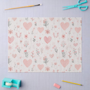 Errötendes florales Herz-Muster-Tissue-Papier Seidenpapier