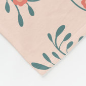 Errötendes Florales Teal Botanisches Muster Fleecedecke (Ecke)