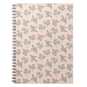 Errötendes Florales Teal Botanisches Muster Notizblock