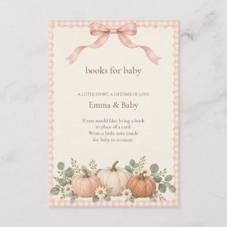 Errötendes Gingham-Kürbis-Bücher für Baby Begleitkarte