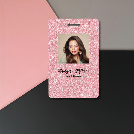 Errötendes Glitter-Frisörsalon elegantes Skript-Fo Ausweis