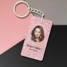 Errötendes Glitter-Frisörsalon elegantes Skript-Fo Schlüsselanhänger