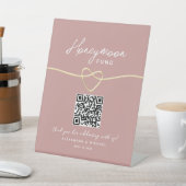 Errötendes Gold Flitterwochen-Fonds QR-Code Sockelschild (In SItu)