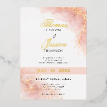 Errötendes Goldfolie-Hochzeitseinladung Elegant