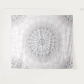 Errötendes Grau Neutrales Boho-Mandala Wandteppich (Vorderseite (Horizontal))