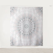 Errötendes Grau Neutrales Boho-Mandala Wandteppich (Vorderseite)