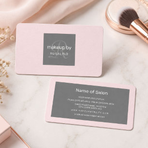 Errötendes graues Make-up-Monogramm Minimal Visitenkarte