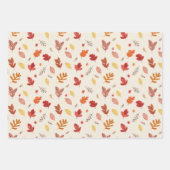 Errötendes Herbstlaub-Muster  Geschenkpapier Set (Vorderseite 3)