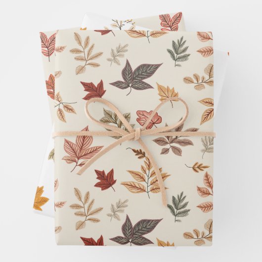 Errötendes Herbstlaub-Muster  Geschenkpapier Set (Beispiel)