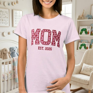 Errötendes Herz Mom Abschlussjahr Varsity-Letterin T-Shirt
