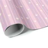 Errötendes Herzstreifenmuster Geschenkpapier (Rolleneckpunkt)