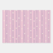 Errötendes Herzstreifenmuster Geschenkpapier Set (Vorderseite 3)