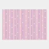 Errötendes Herzstreifenmuster Geschenkpapier Set (Vorderseite 2)