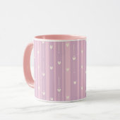 Errötendes Herzstreifenmuster Tasse (Vorderseite Links)