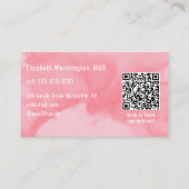 Errötendes Korallenrosa Wasserfarbe QR-Code Makeup Visitenkarte (Rückseite)