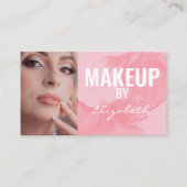 Errötendes Korallenrosa Wasserfarbe QR-Code Makeup Visitenkarte (Vorderseite)