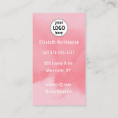 Errötendes Korallenrosa Wasserfarbe QR Social Make Visitenkarte (Rückseite)