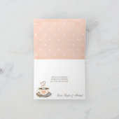 Errötendes Monogramm-Herz-Kaffeetasse Hochzeits-Da Dankeskarte (Innenseite)