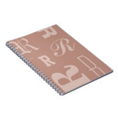 Errötendes personalisiertes Monogramm, typografisc Notizblock (Rechte Seite)