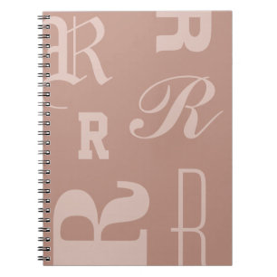 Errötendes personalisiertes Monogramm, typografisc Notizblock