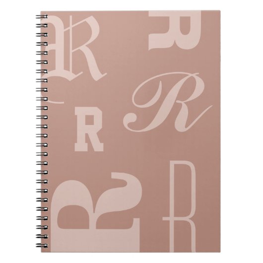 Errötendes personalisiertes Monogramm, typografisc Notizblock (Vorderseite)