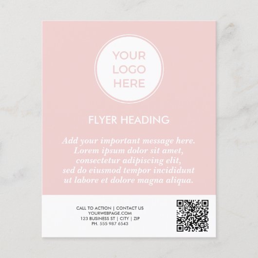 Errötendes Pink Geschäftslogo QR-Code Vorlage Flye Flyer (Vorne)