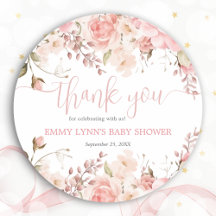 Errötendes Rosa Baby in Blüte Baby Shower Danke sc